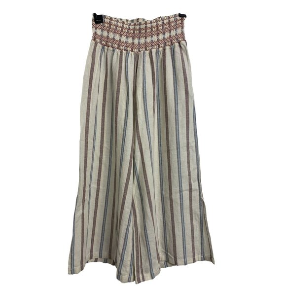 Rewash Linen Sripe Cropped Lightweight Pants Size M - Picture 1 of 8